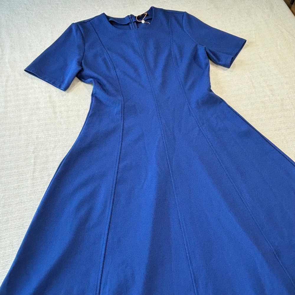 Quince Ultra-Stretch Ponte Short Sleeve Midi Dress Orchid Blue M LB143659-FU001